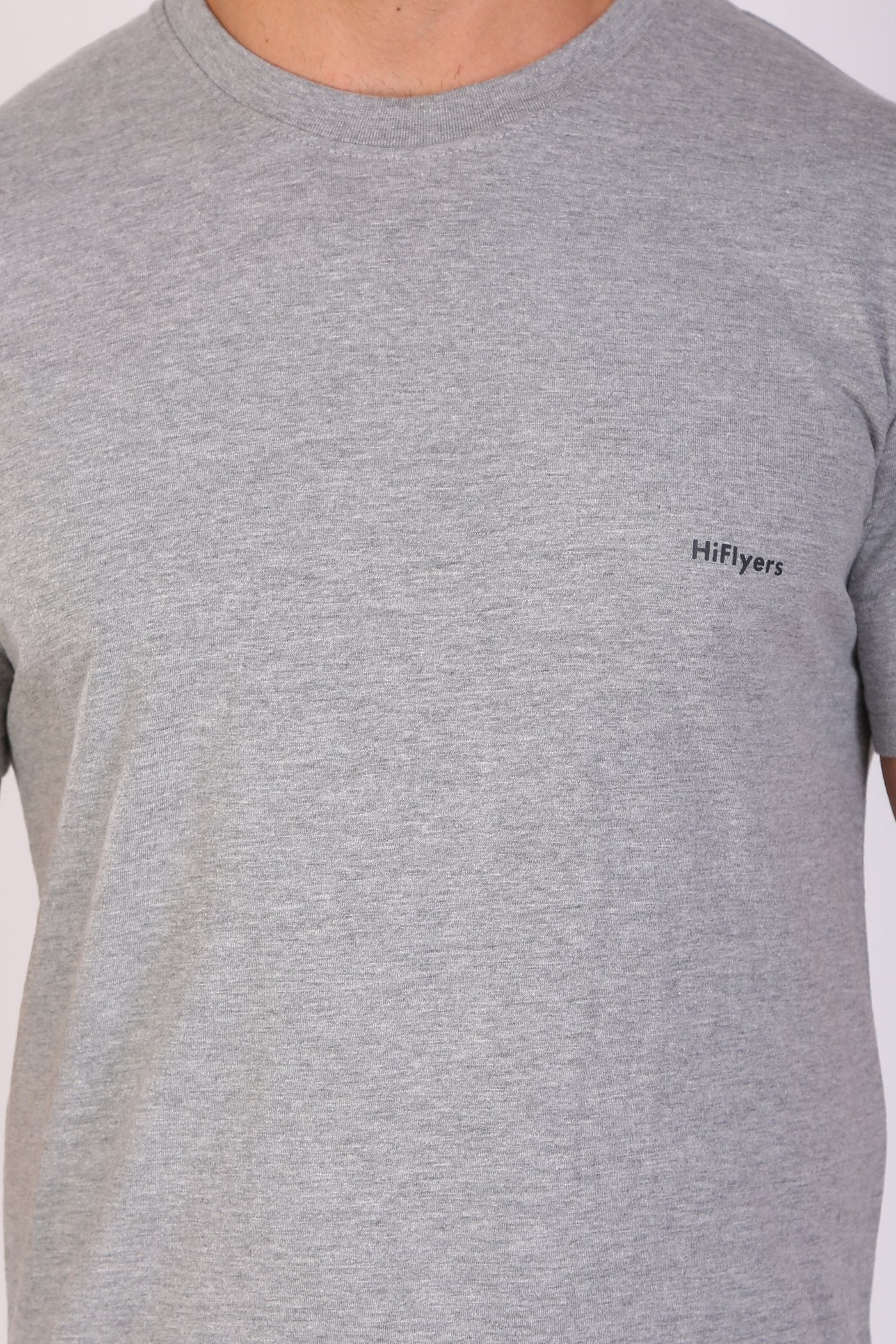 Hiflyers Men Slim Fit Pack Of 2 Premium RN T-Shirt Blue ::Grey
