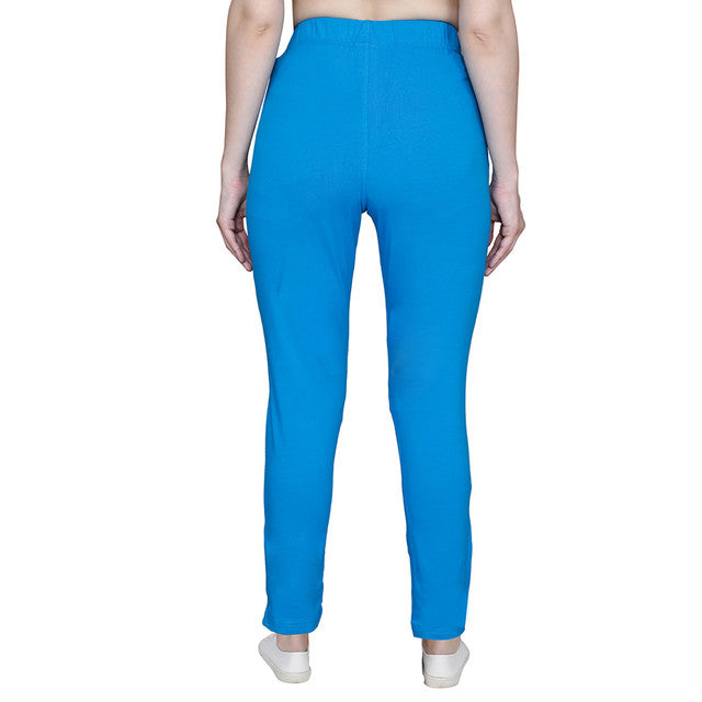 Nabia Women Royal Blue Solid HighRise Regular Trousers