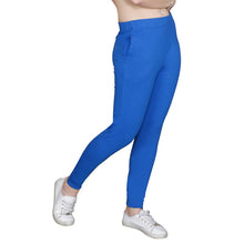 HiFlyers Women Slim Fit Solid Cotton Lycra Kurti Pant Turquoise