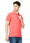 Hiflyers Men'S Solid Regular Fit Polo T-Shirt With Pocket -Cherry