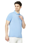 Hiflyers Men'S Solid Regular Fit Polo T-Shirt With Pocket -Light Sky Blue