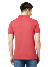 Hiflyers Men'S Solid Regular Fit Polo T-Shirt With Pocket -Red Melange