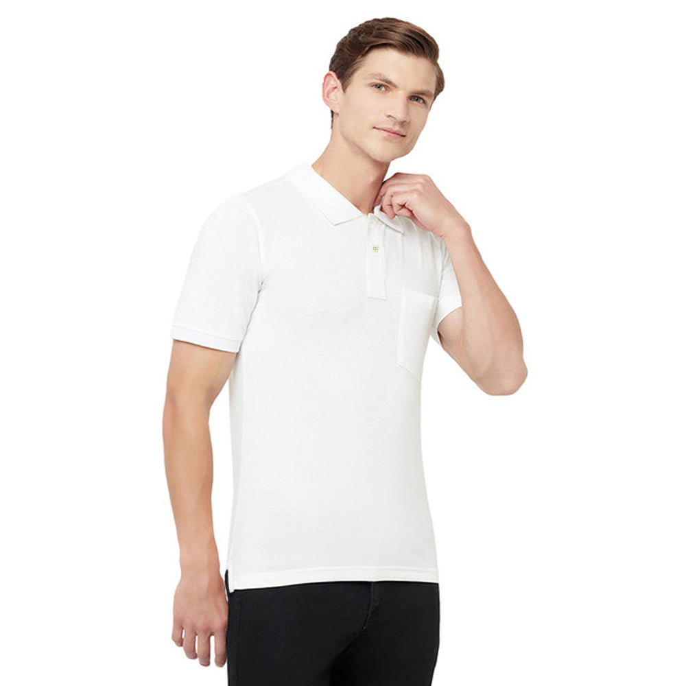TT Cool Men White Dry-Fit Polo T-Shirt