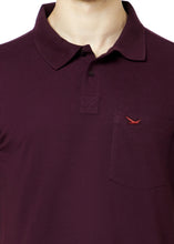 Hiflyers Men'S Solid Regular Fit Polo T-Shirt With Pocket -Wine