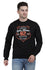 Hiflyers Mens Black Slim Fit Printed Round Neck Sweatshirt