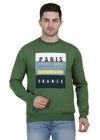 Hiflyers Mens Green Slim Fit Printed Round Neck Sweatshirt