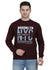 Hiflyers Mens Maroon Slim Fit Printed Round Neck Sweatshirt