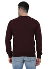 Hiflyers Mens Maroon Slim Fit Printed Round Neck Sweatshirt