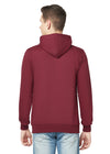 Hiflyers Men Maroon Cotton Fleece Smart Fit  Solid Sweatshirt With Hood