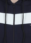 Hiflyers Mens Navy-White Regular Fit Printed Sweatshirt With Hood And Zipper