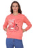 Hiflyers Women Coral Regular Fit Printed Round Neck Sweatshirt