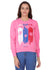 Hiflyers Women Pink Regular Fit Printed Round Neck Sweatshirt