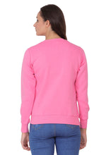 Hiflyers Women Pink Regular Fit Printed Round Neck Sweatshirt
