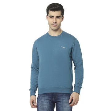 Hiflyers Mens Airforce Slim Fit Solid Cotton Fleece Sweatshirt