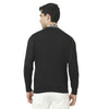 Hiflyers Mens Black Slim Fit Solid Cotton Fleece Sweatshirt
