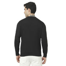 Hiflyers Mens Black Slim Fit Solid Cotton Fleece Sweatshirt