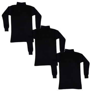 T.T. Kids Hotpot Plain Thermal Vest Pack Of 3 Black
