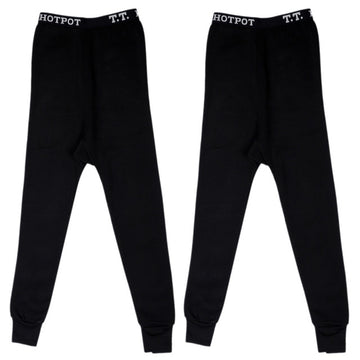 T.T. Kids Hotpot Plain Thermal trouser Pack Of 2 Black