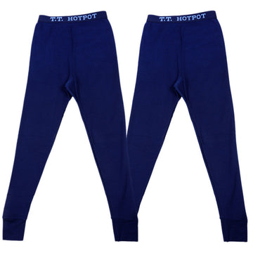 T.T. Kids Hotpot Plain Thermal trouser Pack Of 2 Blue