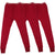 T.T. Kids Hotpot Plain Thermal trouser Pack Of 3 Red