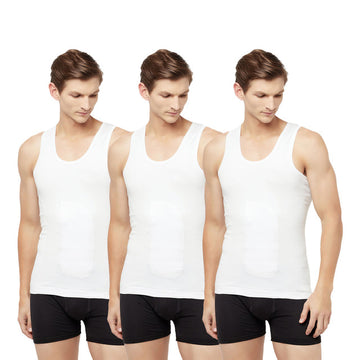 T.T. Men Interlock Sleeveless Vest With Pocket Pack Of 3 White