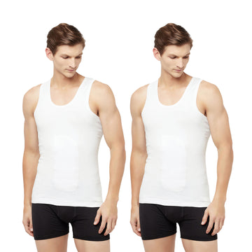 T.T. Men Interlock Sleeveless Vest With Pocket Pack Of 2 White