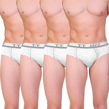 T.T. Mens Jazz Brief Top Elastic Pack Of 4 White