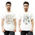 T.T. Men Organic Cotton Printed T-Shirts Round Neck- VNeck White Pack of 2( assorted)