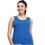 Women Blue Cotton Tank Top