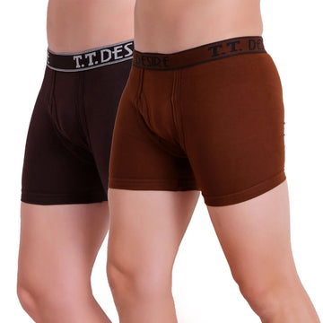 T.T. Men Desire Fine Long Trunk Pack Of 2 (Rust - D.Brown)