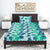 T.T. Sea Green & Blue Floral Print Single Bedsheet with1 Pillow Cover
