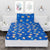 T.T. Blue & Yellow Floral Print Single Bedsheet with 1 Pillow Cover