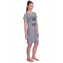 T.T. Women Half Sleeves 3/4Th Gown - Grey