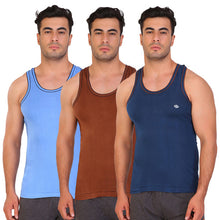 T.T. Men Regular Solid Pack Of 3 Dyed Vest Assorted