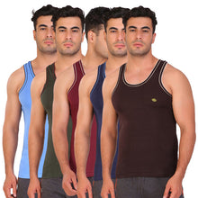 T.T. Men Captain Solid Pack Of 5 Dyed Vest Assorted