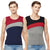 T.T. Men Designer Gym VestPack Of 2 Red-Blk::Navy-Grey