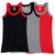 T.T. Kids Titanic Gym Vest Pack Of 3 Black-Grey-Red