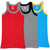 T.T. Kids Titanic Gym Vest Pack Of 3 Red-Grey-Trqs