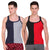 T.T. Men DesignerGym Vest Pack Of 2 Black-Red ::Blue-Grey