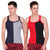 T.T. Men DesignerGym Vest Pack Of 2 Red-Black ::Blue-Grey