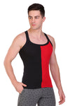 T.T. Men Designer  Gym Vest Pack Of 2 Black-Red ::Blue-Grey