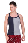 T.T. Men Designer  Gym Vest Pack Of 3 Black-Red ::Blue-Grey ::Brown-Black