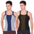 T.T. Men DesignerGym Vest Pack Of 2 Black-Olive ::Grey-Blue