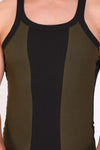 T.T. Men Designer  Gym Vest Pack Of 2 Olive-Black ::Grey-Blue