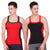 T.T. Men DesignerGym Vest Pack Of 2 Red-Black ::Black-Red