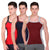 T.T. Men DesignerGym Vest Pack Of 3 Maroon-Grey ::Navy-Maroon ::Red-Black
