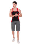 T.T. Men Designer  Gym Vest Pack Of 2 Black-Red ::Grey-Nvy