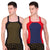 T.T. Men DesignerGym Vest Pack Of 2 Red-Blue ::Black-Olive