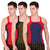 T.T. Men DesignerGym Vest Pack Of 3 Blue-Red ::Red-Blue::Black-Olive