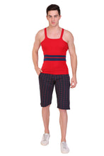 T.T. Men Designer  Gym Vest Pack Of 2 Blue-Grey ::Red-Blue